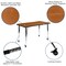 Flash Furniture Rectangle 28 W, 47.5 L, 30 H, Chrome, Laminate, Particleboard, Steel, Wood Grain XU-A3048-CON-OAK-T-A-CAS-GG - alternate 2